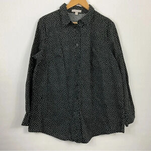 Woman Within‎ Polka Dot Button Down Shirt Size Large 18/20